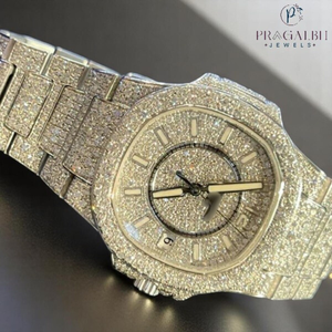 นาฬิกาเพชรมออิสซาไนต์สำหรับผู้ชายนาฬิกาข้อมือสแตนเลสสตีลกันน้ำที่ออกแบบมาสำหรับสไตล์สตรีททุกวัน - Product Image 4