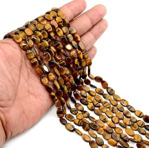 Wholesale Best Quality 12x8mm Oval <b>Tiger</b> <b>Eye</b> Gold Beads Loose Beads for DIY Jewelry Making - Product Image 3