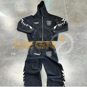 Chándales de diamantes de imitación de etiqueta privada de alto fabricante para hombres, chándales de diamantes de imitación personalizados con su propio diseño para hombres - Product Image 6