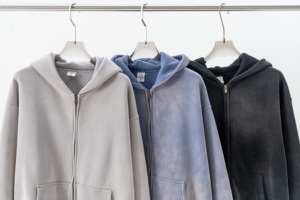 Sweat-shirts à capuche en molleton 100% coton vintage à coupe classique avec finition délavée à l'acide et effet délavé au soleil, style personnalisé, hiver en stock - Product Image 2