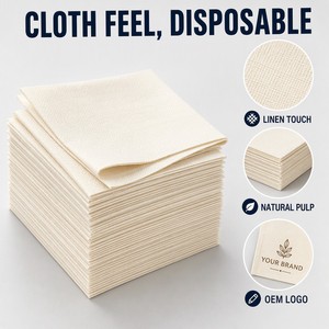 Serviettes en papier Airlaid effet lin jetables 40x40cm en gros pour mariage, restaurant, hôtel, banquet - Product Image 4