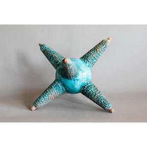 Sculpture géométrique en céramique Décoration intérieure moderne Objet de table Étagère de bureau à domicile multicolore Accent décoratif de luxe - Product Image 1