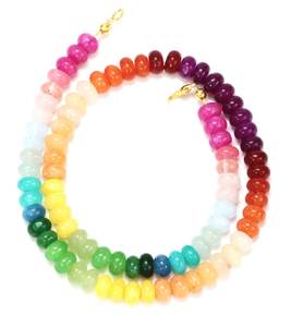 Gargantilla con cuentas Rondelle de cuarzo colorido de alta calidad, collar de piedras preciosas, collar de cuentas de cuarzo sueltas de 7-8mm, joyería de moda fina a granel - Product Image 5