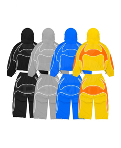 Conjunto Deportivo de Moda para Hombre, Chaqueta con Capucha y Pantalones Acampanados, 100% Nailon, Impermeable, con Malla Interior, Cortavientos Informal - Product Image 2