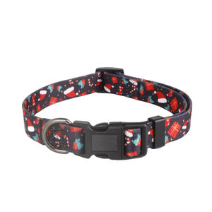 Conçu sur mesure collier de chien de Noël pour animaux de compagnie haute qualité réglable en nylon polyester imprimé motif plume caractéristique Breakaway - Product Image 4