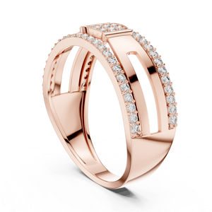 14K Rose Gold Round Lab-Grown <b>Diamond</b> Wedding Ring for Women | New Grown <b>Diamond</b> - Product Image 2