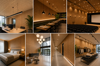 Paneles Acústicos de Madera VIMACOUSTIC, Paneles de MDF Perforados y Ranurados, Absorbentes de Sonido, para Pared/Techo, Diseño Minimalista para Sala de Estar, NRC 0.9