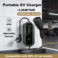 SUPERGENIE ZD01 Chargeur de voiture électrique de type 2 220V AC 7kW Station de charge rapide réglable Câble de 5m IP55 Neuf