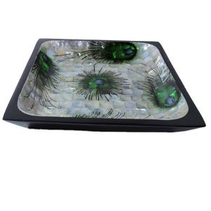 Plateau artisanal en nacre, esthétique contemporaine, poignées métalliques, écologique, multifonctionnel, pour servir des aliments élégamment, Ramadan, mariage - Product Image 6