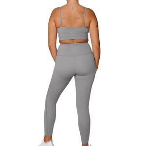 Conjunto de Ropa Deportiva de Yoga de Dos Piezas de Alta Elasticidad Personalizado OEM para Mujer, Leggings Deportivos Sólidos, Traje de Gimnasio, Tendencia al por Mayor 2026 - Product Image 3
