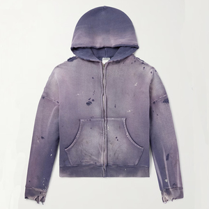 Sweat à capuche oversize pour homme hiver 2025, poches effet usé, molleton de coton épais, pull streetwear vintage, lavage monkey - Product Image 5