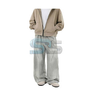 กางเกงผู้ชายซักสีเข้มกางเกงสเวตเตอร์ผ้าฝ้ายขาบานเอวยางยืดทรงหลวมดีไซน์แบบกำหนดเองสำหรับสตรีทแวร์ดูทันสมัย - Product Image 1