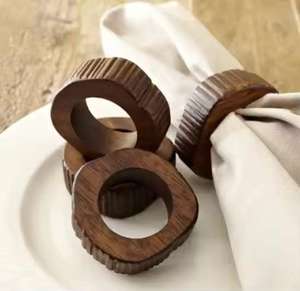 Juego de Anillos para Servilletas de Madera Ecológicos Acabados a Mano, Vajilla de Madera Natural de Primera Calidad, Bodas Rústicas, Fiestas, Cenas Diarias - Product Image 6