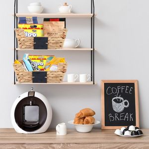 Top shopping Boîte de rangement en osier tissé à la main: poubelle ouverte polyvalente pour les paniers gigognes sur étagère - Product Image 5