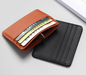 Venta al por mayor de alta calidad personalizable de las mujeres Premium PU tarjetero cartera con cierre elegante tarjeta de visita uso bajo precio - Product Image 4