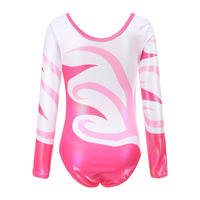 Vente en gros de nouveaux justaucorps de gymnastique à manches longues bleus sublimés de haute qualité pour enfants et filles