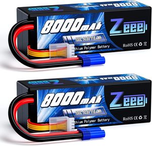 Zeee 3S Lipo Batterij 8000 mAh 11,1 V 100C 3S harde beschermhoes batterij met T-aansluiting voor FPV Racing Drones racefiets Quadcopters Vliegtuig Helikopter RC Evader BX Auto Truck LKW Truggy RC