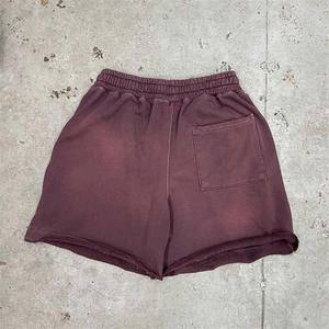 2025 nuevo estilo ropa de hombre cordón lavado ácido pantalones cortos algodón Vintage joggers pantalones cortos estampado personalizado lavado ácido pantalones cortos para hombres - Product Image 2