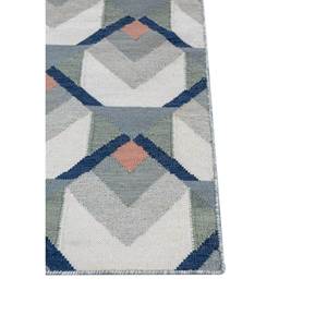 Tapis en laine tissée à plat motif damier ivoire, faits main, géométriques, en soie de bambou, pour la maison, rectangulaires 9x12, pour salon ou chambre - Product Image 4