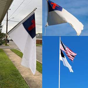 2x3피트 자수 기독교 깃발, 부활절 교회용 2개의 황동 고리가 있는 야외용 고강도 예수 십자가 배너 - Product Image 6