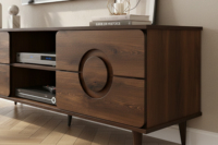 Meuble TV Haut de Gamme Tendance Ryan 150, Meuble TV en Chêne Pacifique, Mobilier de Salon Style Contemporain, Hôtel, Appartement, Démontable