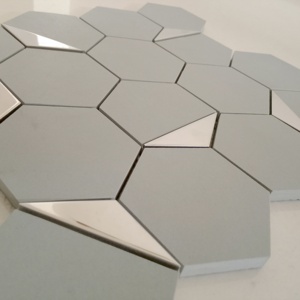 กระเบื้องโมเสคเซรามิกเคลือบด้านสีทองขนาด73มม. สีเงินสำหรับตกแต่งภายนอกอาคาร - Product Image 5