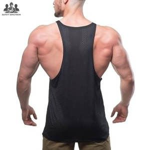 Camiseta sin mangas informal de punto transpirable y ecológica para hombre, para verano, con logotipo personalizado, 100% algodón, de secado rápido, para gimnasio y fitness - Product Image 3