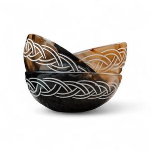 Bol de service à salade indien de haute qualité au design vintage OX en corne de buffle fabriqué à la main par un nouveau fabricant écologique pour les fêtes - Product Image 1