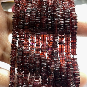 Cuentas Heishi cuadradas de granate rojo, piedras preciosas naturales de 5MM, Centro de hebra larga de 14 pulgadas perforado para la fabricación de joyas - Product Image 6