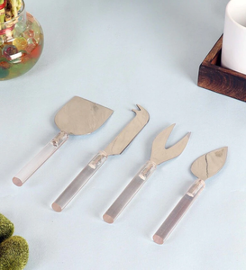 Hot Selling Set of 4 Stainless Steel Cheese <b>Knives</b> Mirror Polished for Home Hotel Restaurant 10ml Capacity for Weddings - Product Image 6