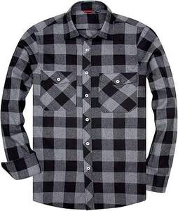 Camisas clásicas de franela a cuadros, cómodas camisas de franela a cuadros informales de manga larga para hombres, Camisa de franela a cuadros de algodón 100% para hombres - Product Image 2