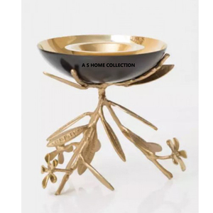 Top Tendance Feuille Design Stand Noir Métal Décoration de La Maison Meilleure Vente Élégant Brûleur D'encens Doré - Product Image 3