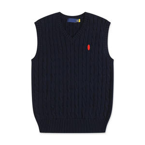 เสื้อสเวตเตอร์ถักคอวีสีทึบและลายทางสำหรับนักเรียนสำหรับฤดูใบไม้ผลิฤดูใบไม้ร่วง - Product Image 3