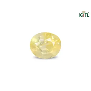Saphir Jaune Naturel (Pukhraj) 5,81 Carats, Taille Émeraude Facettée, Pierre Libre, Matériau de Gemme Rouge Similaire à l'Alexandrite - Product Image 1