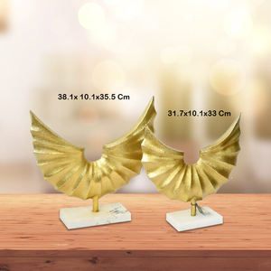 Gold-Finished Unique Sculpture for Home and Office Table Decoration Aluminum with Marble Base Durable <b>Metal</b> Material - Product Image 2