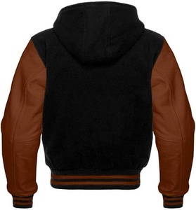 Venta al por mayor de los hombres de lana Letterman cuello con capucha Varsity chaqueta de estilo pijo de béisbol de los hombres chaquetas para los hombres usan - Product Image 5