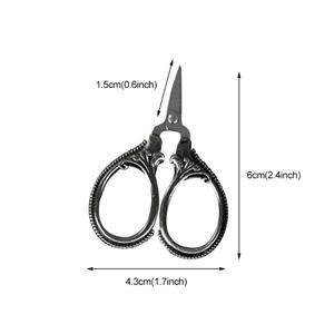 Tijeras de Bolsillo Vintage Retro de 6 cm, Mini Tijeras de Acero Inoxidable, Rectas, Afiladas, Duraderas, con Mango de Acero, para Cutículas, Bordado, Punto de Cruz - Product Image 4