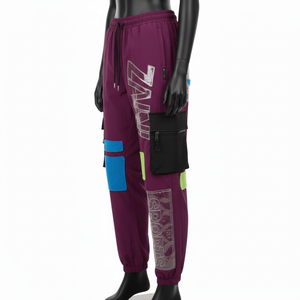 Pantalones Cortavientos para Mujer, Tejido de Nailon Resistente al Viento, 120 GSM, Paneles de Color en Bloques, Corte Cargo, Logotipo Personalizado - Product Image 4