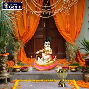 HOME GENIE Brass Gulab Jyot Diya | Lámpara de aceite tradicional en forma de rosa para Pooja Aarti Mandir y decoración espiritual, Diya de latón hecho a mano - Product Image 5