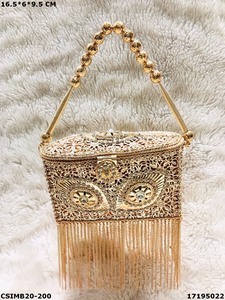 Handcrafted Bridal Designer Metal Ladies <b>Clutch</b> Bags | Handmade Women's Stylish Metal <b>Clutches</b> - Product Image 4