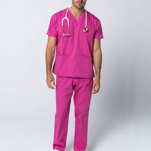 Ensemble de gommages médicaux unisexes design personnalisé uniforme professionnel en tissu léger et respirant pour le personnel hospitalier et clinique - Product Image 1