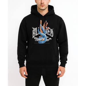 XD2 Sudadera con capucha negra para hombre con estampado gráfico Blessed Chaos Ropa de calle personalizada Jersey de moda - Product Image 1