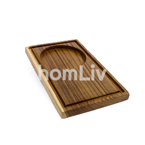 Bandeja de Servir de Madera de Teca Ecológica y Natural OEM, Apta para Alimentos, Sin Pintura ni Barniz, Halal, Personalizable para Cocina - Product Image 2