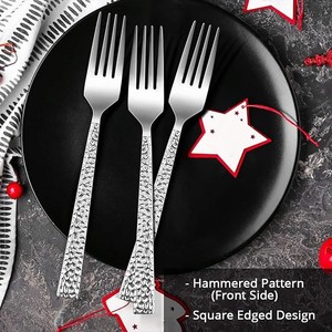 Hot Selling Metal <b>Forks</b> with Hammered Design Handle Premium Quality <b>Fork</b> For Wedding Tableware Decoration Restaurant - Product Image 6