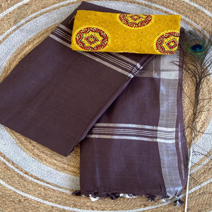 Fabrication directe de saris en lin soyeux imprimé de fleurs indiennes de la meilleure qualité avec des glands Latkan pour les occasions de fête - Product Image 1