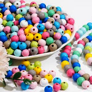 Cuentas Redondas de Madera Multicolores con Patrón de Corazón, Decoración de Pascua para el Hogar, Producto Artesanal Indio - Product Image 5