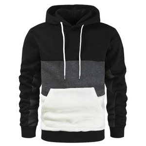 2025 Nueva Sudadera con capucha holgada con opción de impresión de logotipo ropa deportiva informal para hombres y mujeres diseño de bloque de tres colores - Product Image 2