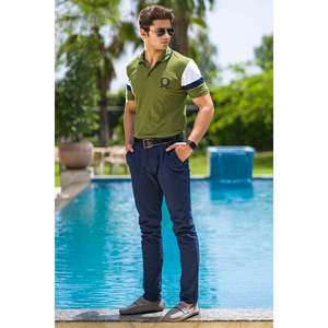 Benutzerdefiniertes Logo ODM Sommer Polo für Herren MAZHAR 100% Baumwolle Polyester Kurzarm Atmungsaktives Gestricktes T-Shirt Bestickt Einfarbig - Product Image 3