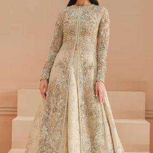 INDIAN <b>BRIDAL</b> <b>JACKET</b>, LEHENGA & DUPATTA DRESS WITH Embellished in Crystal Glass Beads,stone,FULL of DABKA Work for Wedding =2024 - Product Image 1