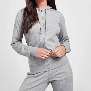 Chándal deportivo Reversible sólido con capucha de invierno ecológico de alta calidad para mujer para correr ropa deportiva de talla grande para correr - Product Image 4